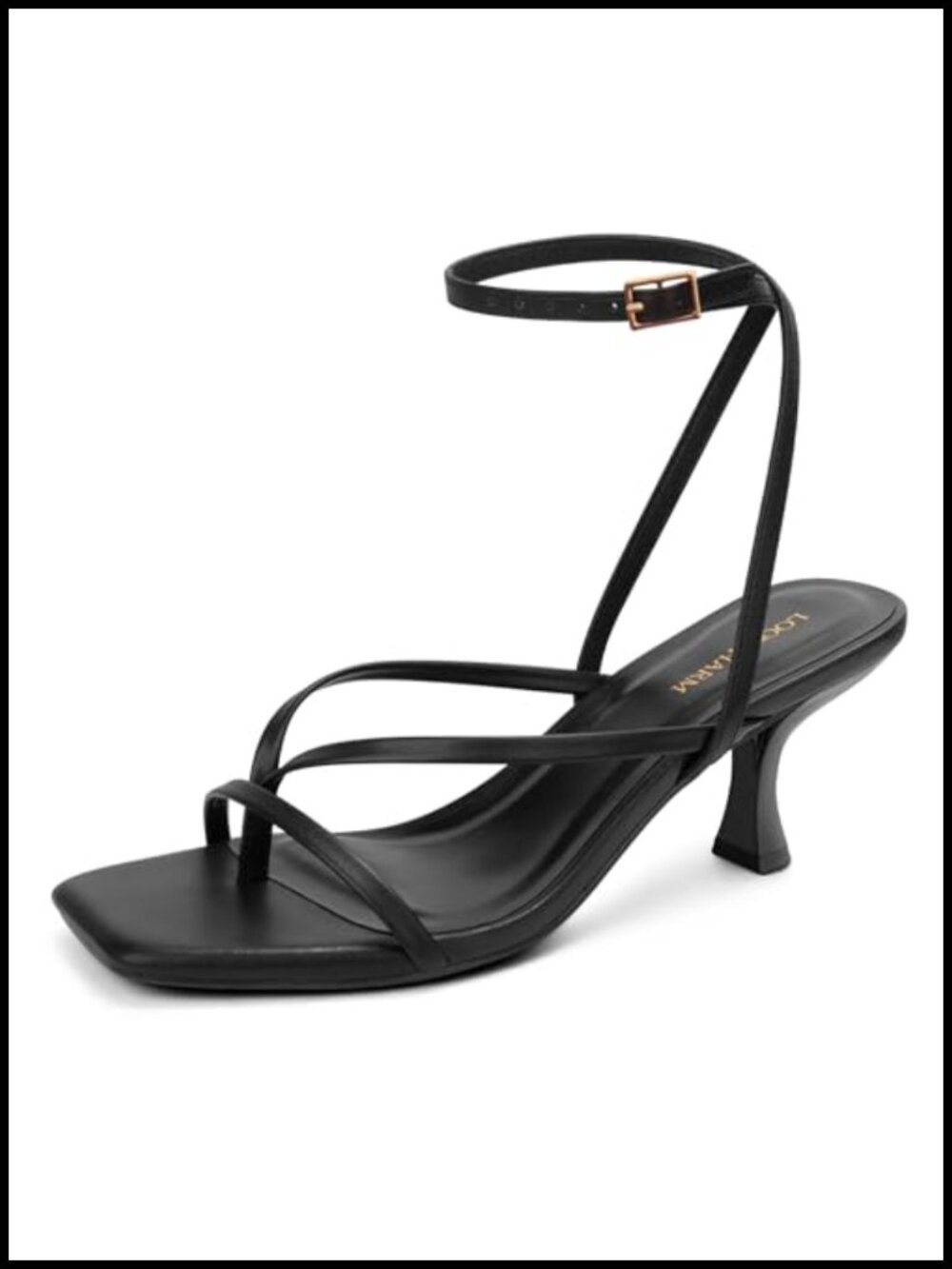 Women's Strappy Thong Kitten Heel Sandals Square Toe Adjustable Straps Comfort